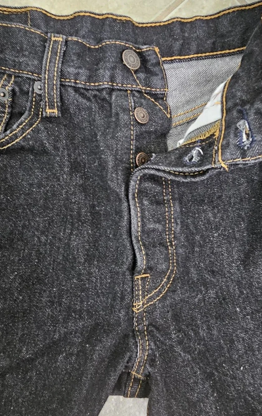Levi's 501 Straight Men's Jeans - Black with Gold Stitching
